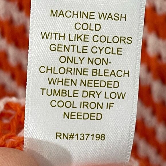 House of Harlow 1960 Knit Maxi Dress Sleeveless Orange White Chevron Sz XS - Picture 5 of 5